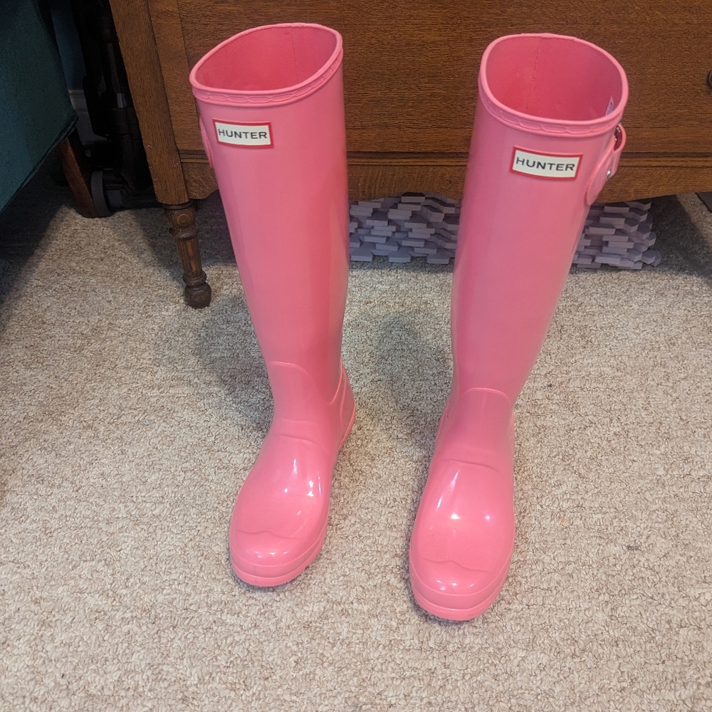 Coral Hunter Tall Gloss Rain Boots